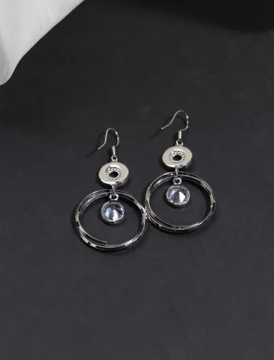 گوشواره زنانه حلقه ای کریستالی