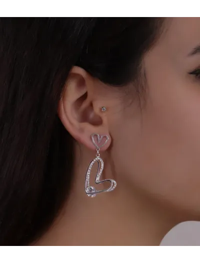 گوشواره زنانه مدل قلب 100