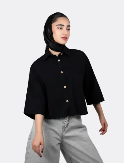 شومیز کراپ زنانه لنین