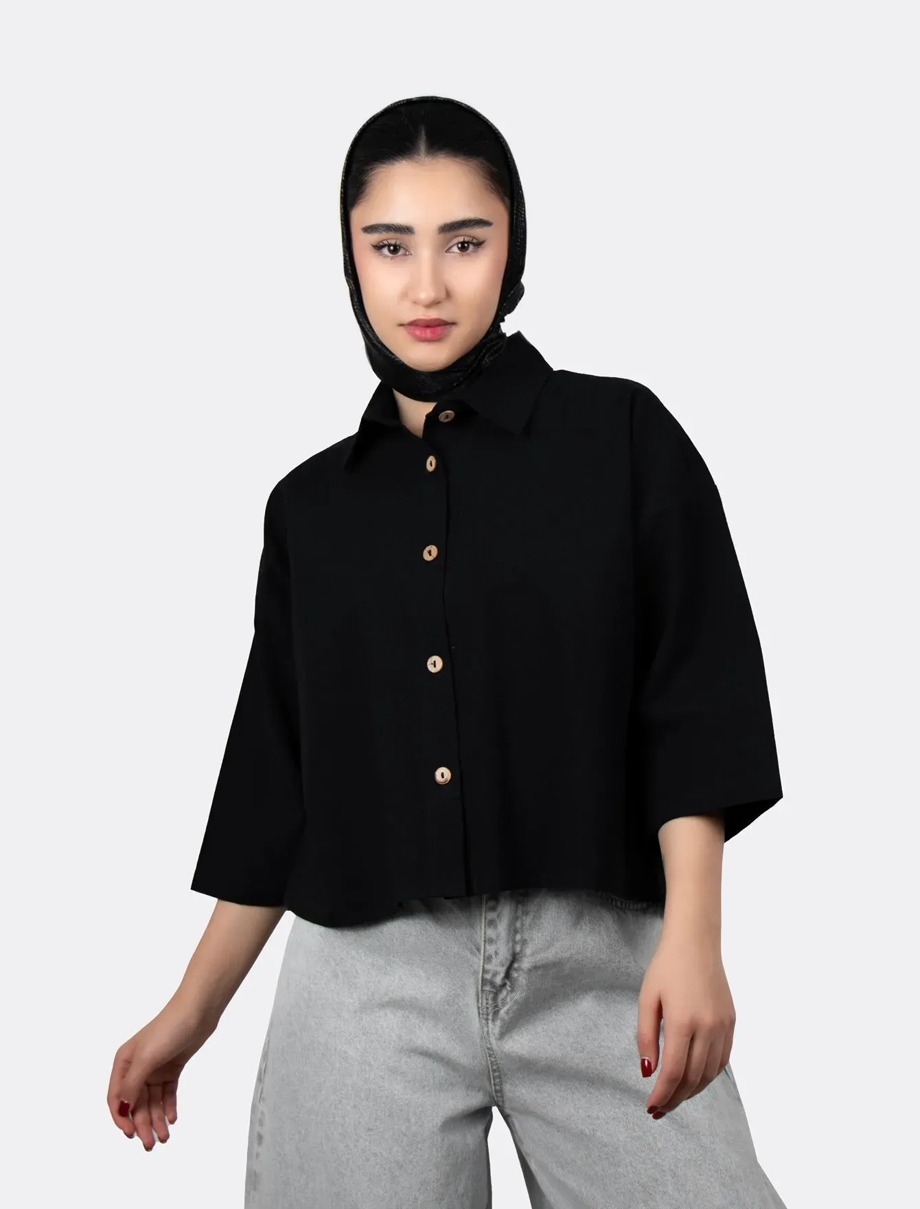شومیز کراپ زنانه لنین