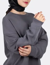بلوز زنانه ساده آستین بلند نخی