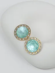گوشواره زنانه نگین سبزآبی