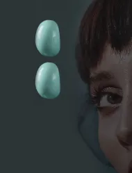 گوشواره میخی سبزآبی