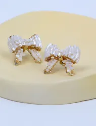 گوشواره پاپیون نگین دار
