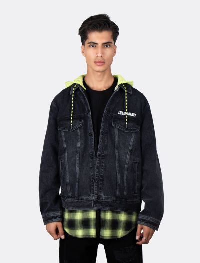 کت جین مردانه کلاهدار اسپرت