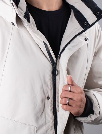 کاپشن بلند کلاهدار مردانه N560