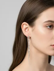 گوشواره آویز زنجیری زنانه چندلایه