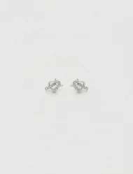 گوشواره طرح قلب گره‌ای زنانه نگین‌ دار
