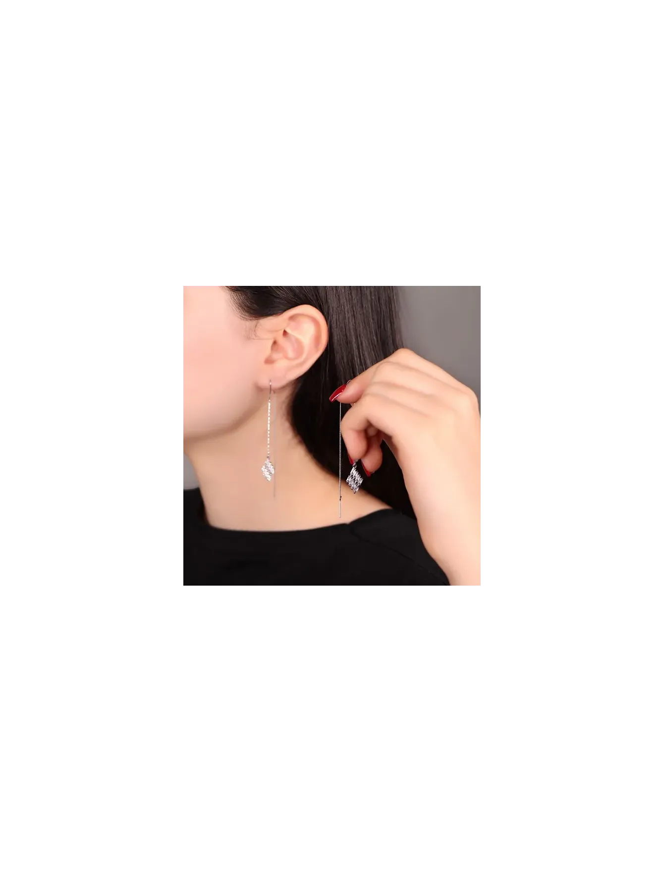 گوشواره زنانه آویز طرح الماس